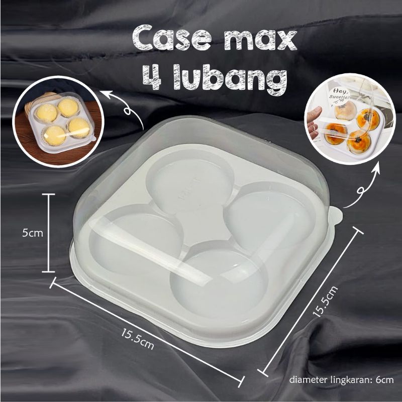 MIKA PACKAGING CAKE + TUTUP - 4 LUBANG ISI 5 PCS