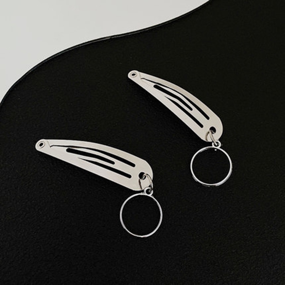 【COD Tangding】Personality Metal Pendant BB Clip Disco Cool Girl Hair Bang Clip Simple Versatile Hair Tide