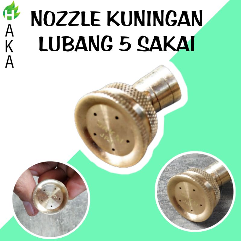 NOZZLE SPUYER LUBANG 5 KUNINGAN SAKAI/  NOSEL NOZZEL KUNINGAN LUBANG 5 SAKAI SUPER KABUT