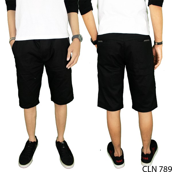 Fashion Celana Pendek Chinos Hitam - CLN 789