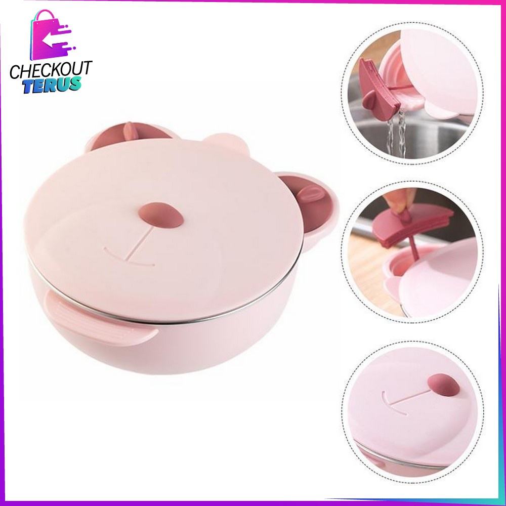 CT C353 Lunch Box Anak Karakter Bear Lucu Set BPA FREE Tempat Makan Anak Stainless Kotak Penyimpanan Bekal Anak Karakter