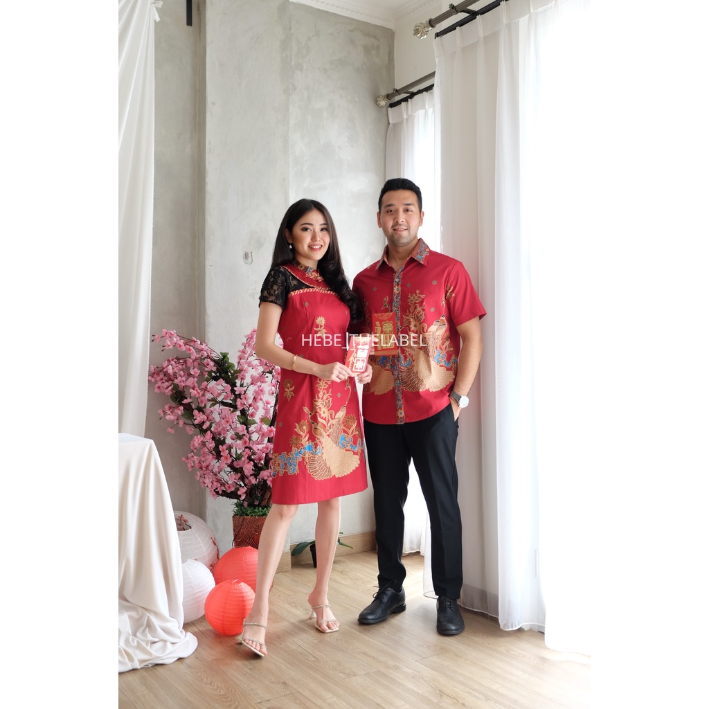 Min ( RED ) Batik Cheongsam Chinese New Year ( Men - Intan - Brenda - Fen - Daiyu - Nadine ) Available Couple