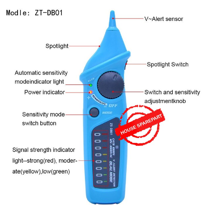 Zotek ZTDB01 Non-Contact Voltage Detector AC Tester Pen 12-1000V