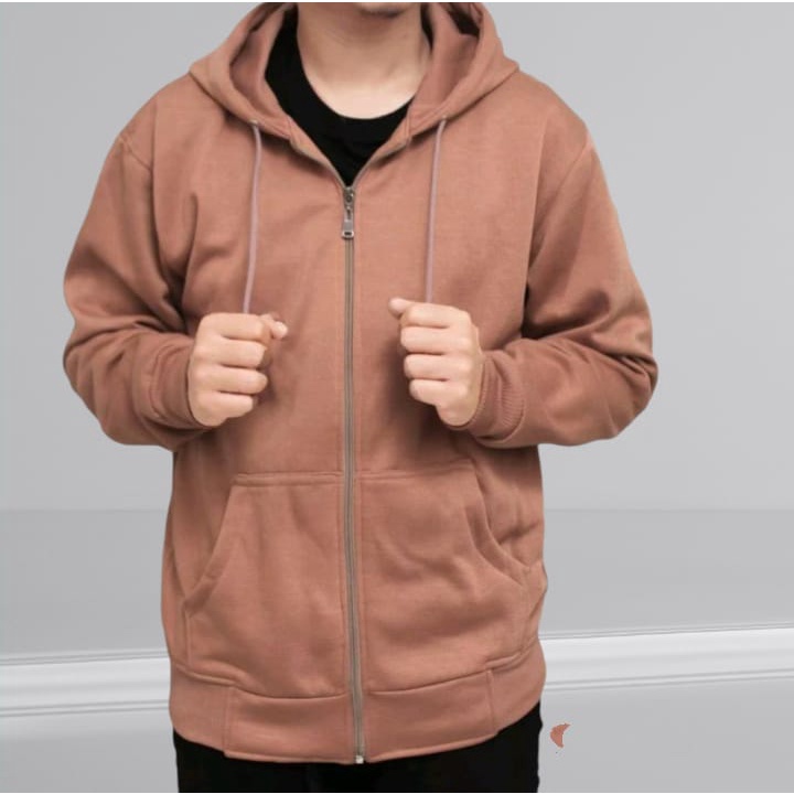 JAKET HOODIE ZIPPER POLOS SWEATER PRIA &amp; WANITA [UNISEX]  HOODIE OVERSIZE SLETING  BAHAN KATUN TEBAL BISA [COD]