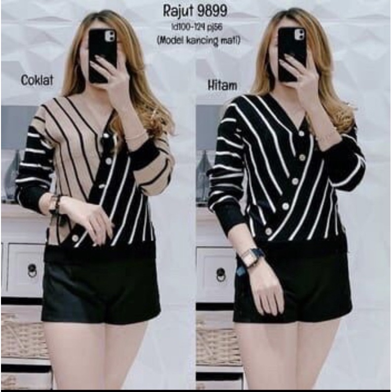 Atasan Blouse Rajut Wanita Lengan Panjang 9899