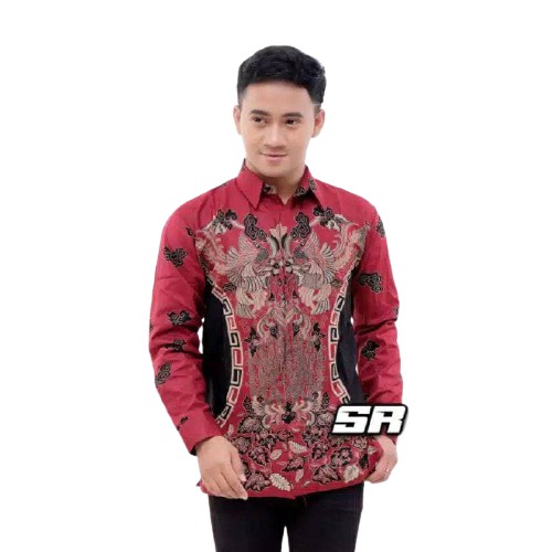 EMHABATIK | Batik Couple Pria Wanita Kemeja modern kasual Tunik adem halus-KMJ KLUWUNG MERAH
