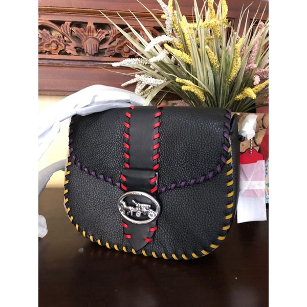 Coach georgie saddle bag black multi
