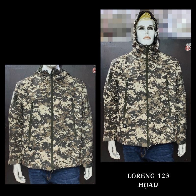 jaket TACTICAL hoodie , jaket pria loreng