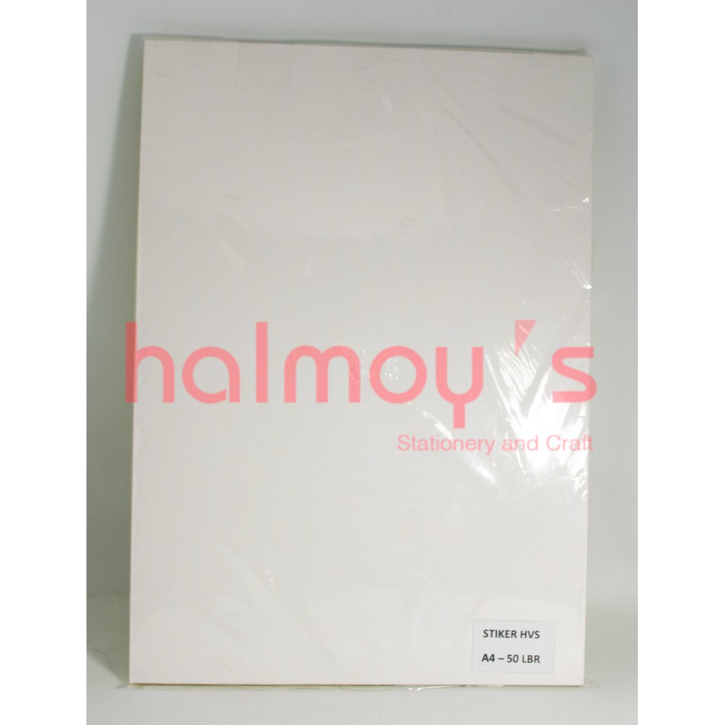 

KERTAS STIKER HVS PUTIH A4 ( NON COATED ) ( 1 PACK = 50 PCS )