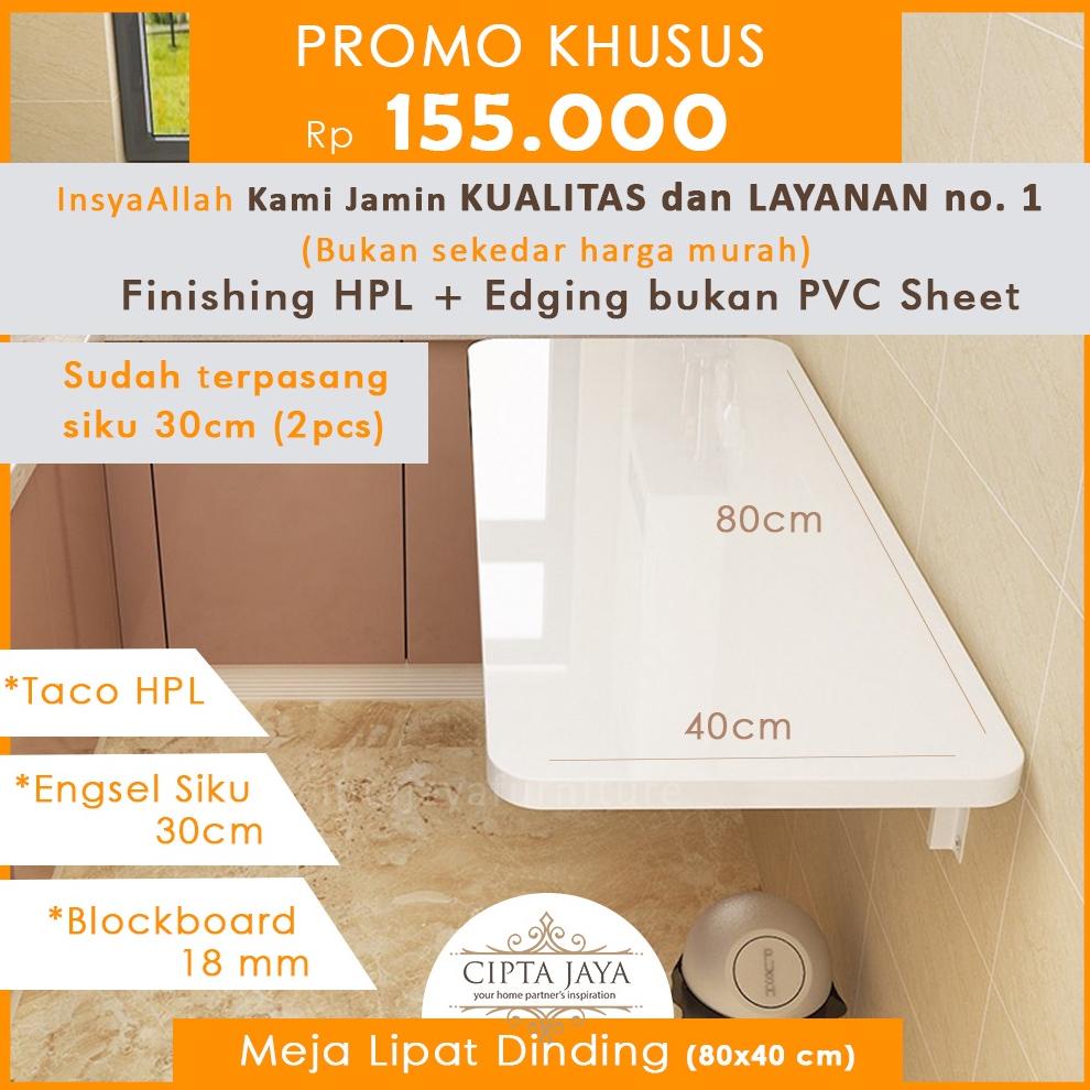 PROMO MEJA LIPAT DINDING MEJA LAPTOP MEJA GANTUNG RAK BELAJAR TEMPEL MINIMALIS MULTIFUNGSI WFH 80X40