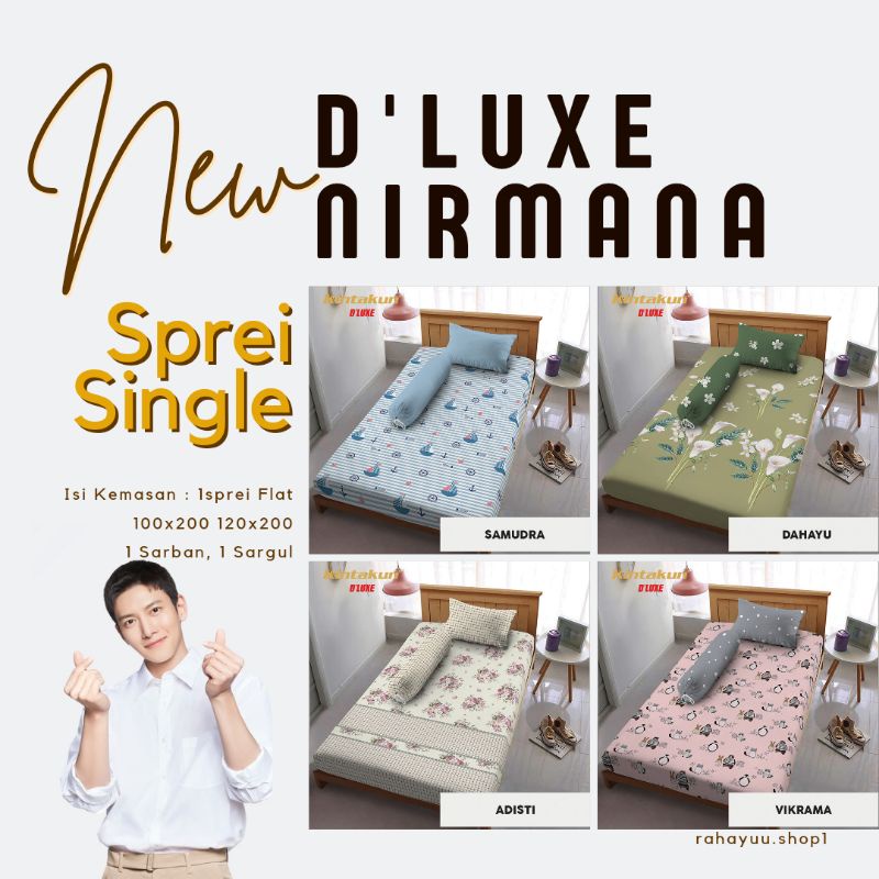 Sprei Kintakun D'luxe Nirmana 120x200 / 100x200 New Motif Bunga / Anak (3in1)