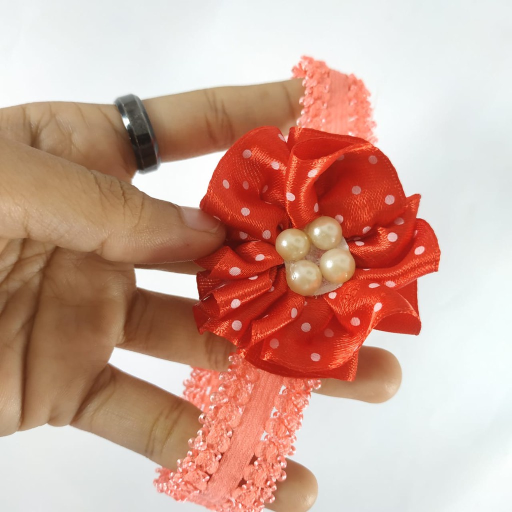 Bando  bayi / headband kain anak Bunga lokal Handmade By Tokopelanginicer