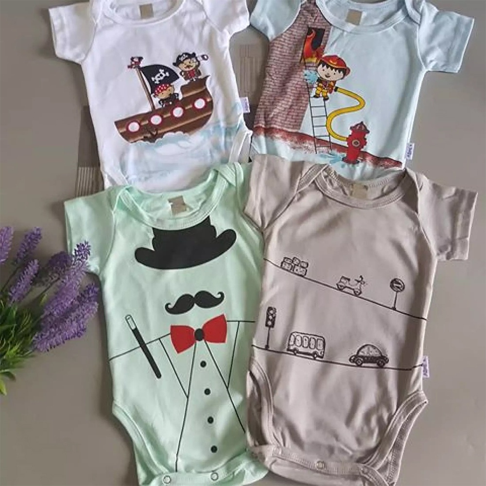 Kazel Bodysuit Pirates Boy 4Pcs Baju Jumper Bayi Laki Laki