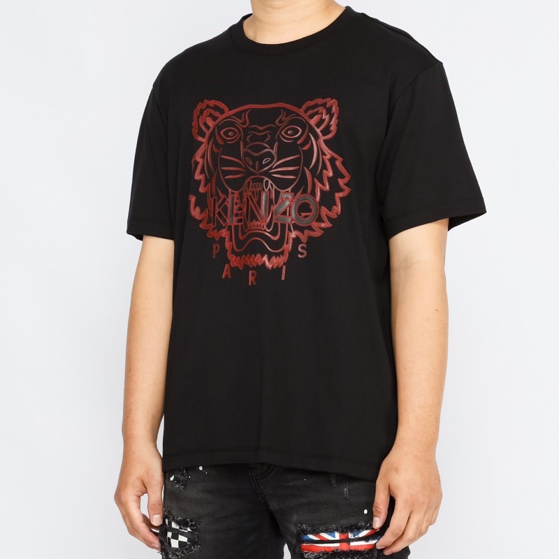 Ken. Tiger Tshirt Black/Maroon