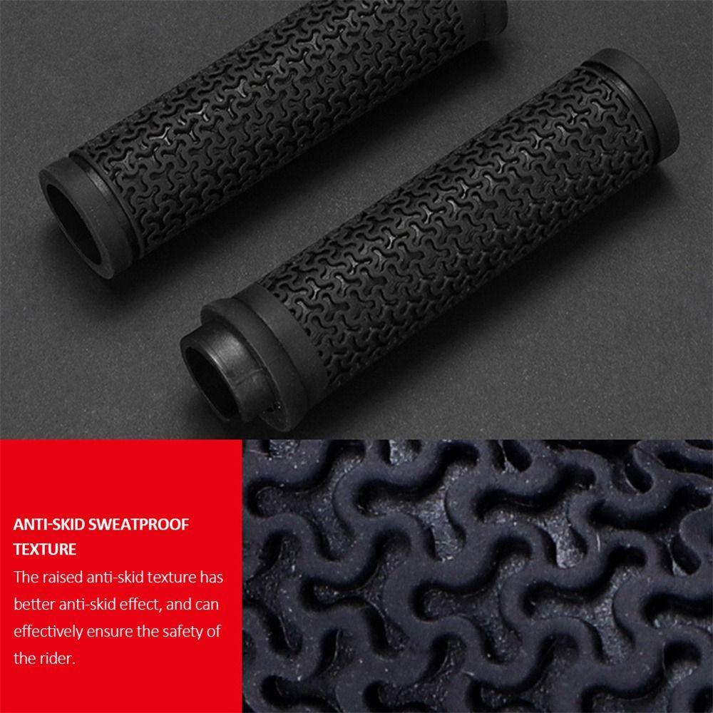 R-FLOWER 1pasang Pegangan Sepeda Bar Grip Tekstur Shock-Proof MTB Olahraga Luar Ruangan Penguncian Satu Sisi