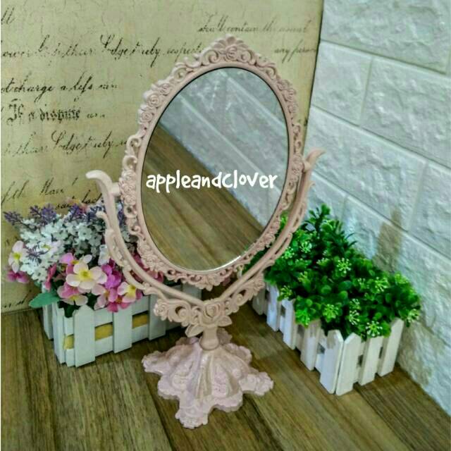 Cermin vintage standing mirror kaca rias kaca make up zoom 