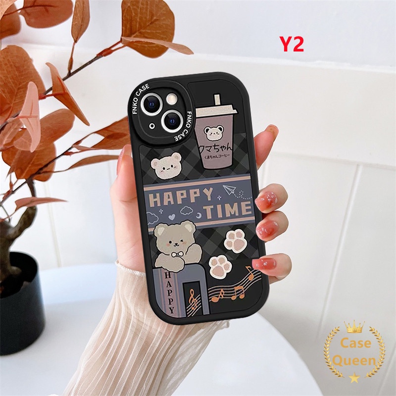 Case Beruang Teh Susu Kartun Vivo Y36 Y21S Y15s Y17 Y20 GY20i Y11 Y21 Y12i Y15 Y12 Y15A Y91C Y31 Y33S Y51A Y20S Y01 Y50 Y33T Y95 Y51 Y21A Y53s Y30 Y91 Y21T Y1S Lattice Soft Cover