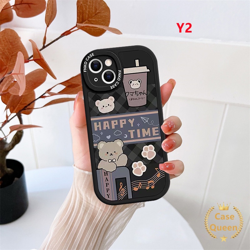 Soft Case Silikon TPU Tebal Motif Kartun Beruang Untuk IPhone 7 8 Plus 11 12 13 Pro MAX 6 6s Plus XR XS MAX X SE 2020