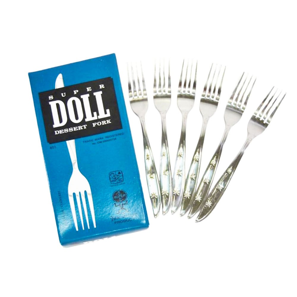 Super Doll Sendok dan Garpu Makan Stainless - 12 pcs