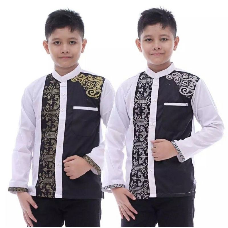 Baju Koko Muslim/Baju Koko Anak Anak laki-laki 8-13Thn Umur Baju Koko Bordir Anak