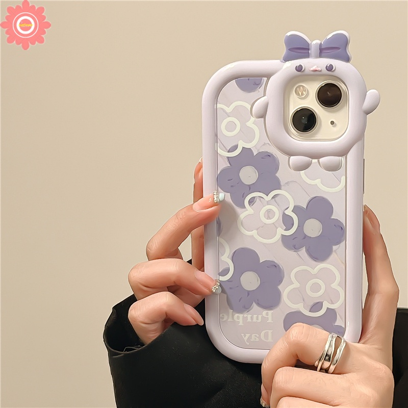 Case Desain Bunga Monster Ungu Untuk Oppo A17 A15s A57 A54 A15 A1K A7 A52 A92 A96 A76 A17K A5S A12 A3S A12E A53 A74 A95 A16K A16E 5F 616e A16s A16E A6 Az A16F 5s A6 A16F 6s Az A6