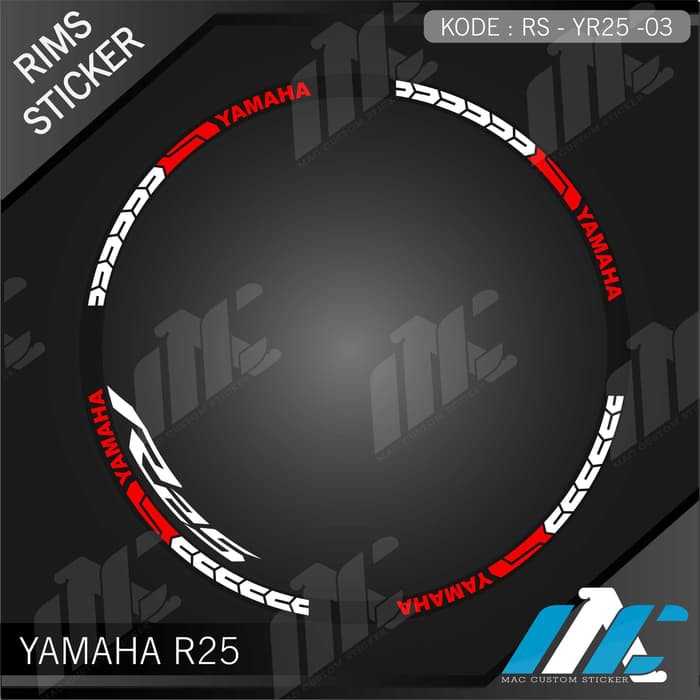 YR25 03 - LIST VELG YAMAHA R25 - STIKER STICKER LIS VELG YAMAHA R25