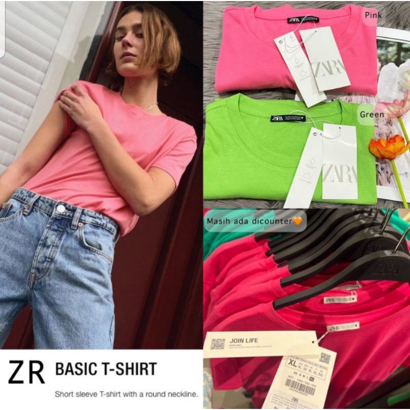 Branded Original Zara Tshirt Tee Top Kaos Atasan (Sisa Export)