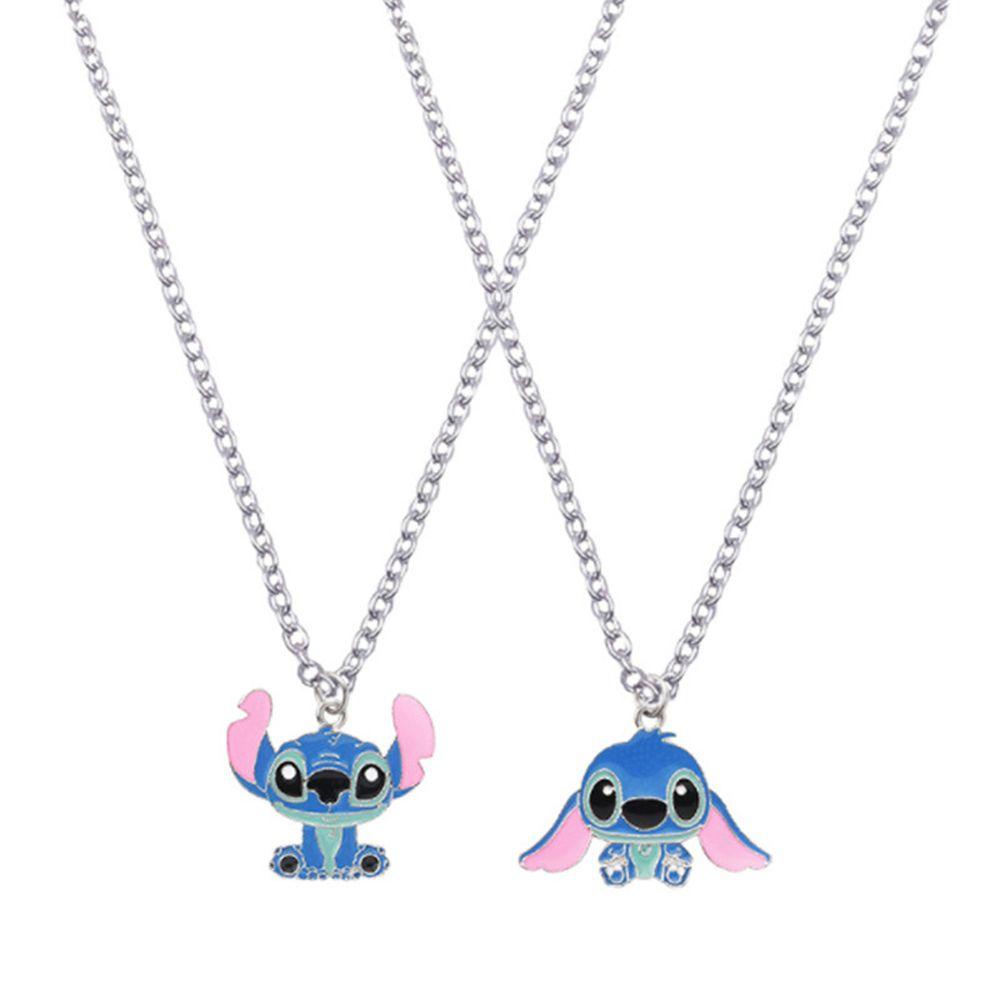 REBUY Rebuy Lilo &amp; Stitch Pendant Aksesoris Hadiah Lucu Gantung Liontin Ornamen Perhiasan Anime Kalung