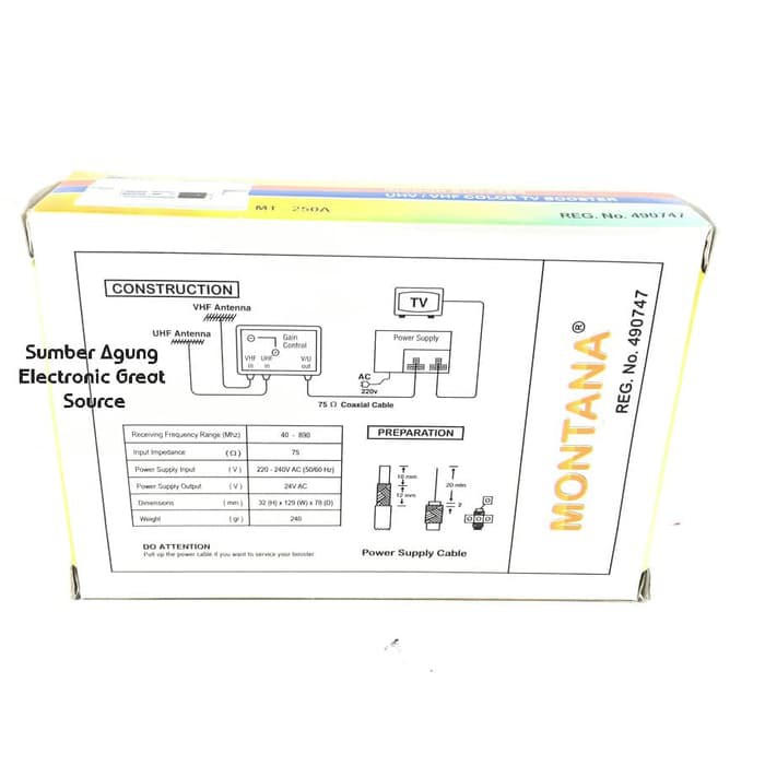 Indoor Booster Montana Booster TV Bawah Dalam Merk Montana UHF VHF