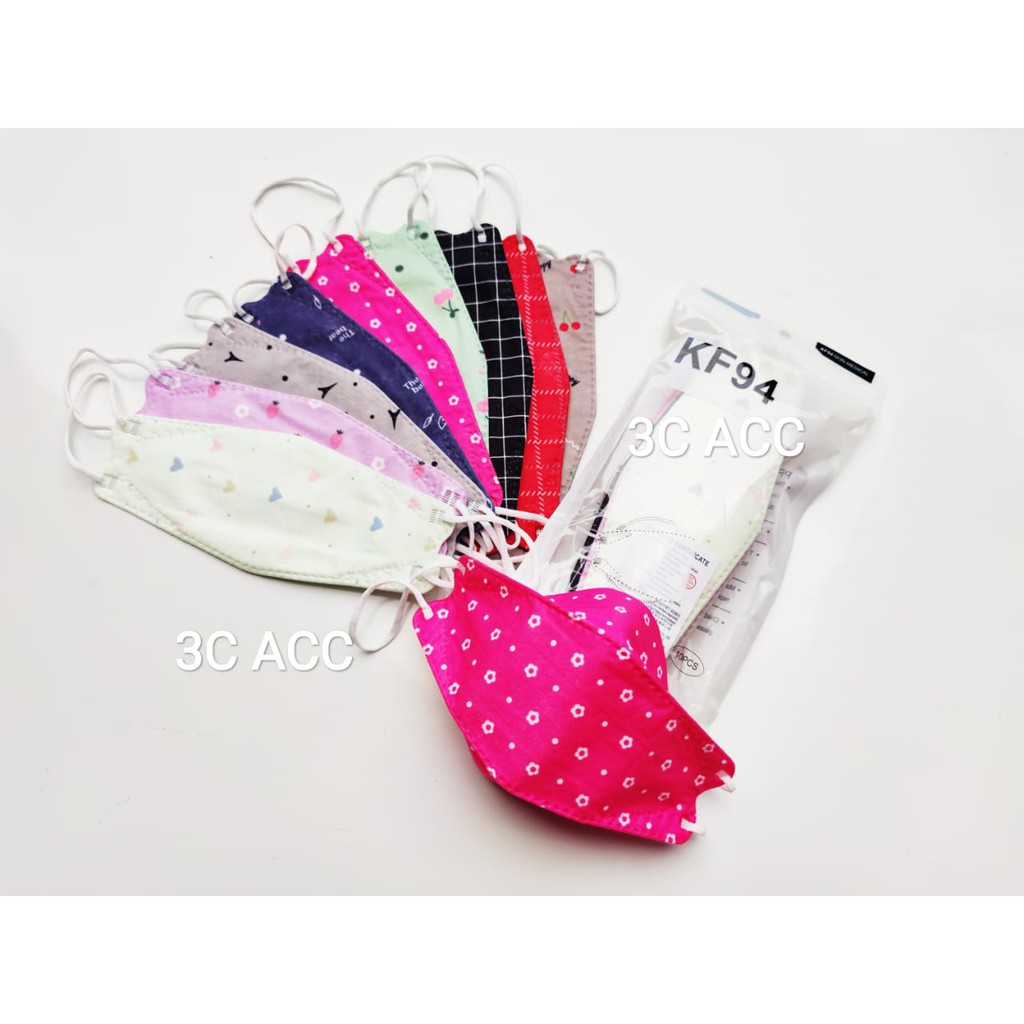 Masker mulut KF94 EVO Motif isi 10Pcs 4PLY Tebal Dewasa IMPORT High Quality BTS BT21 IDOL K-POP KPOP