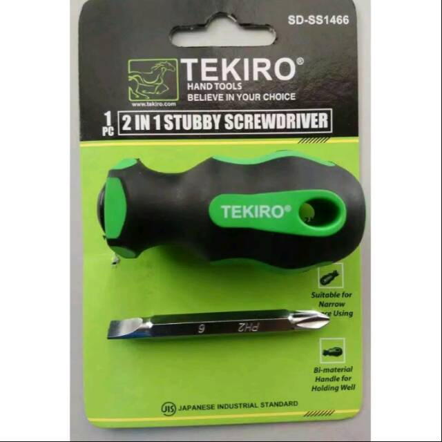 OBENG CEBOL STUBBY DUA ARAH TEKIRO OBENG KECIL BOLAK BALIK BB 2 IN 1 WAY SCREWDRIVER PLUS MINUS