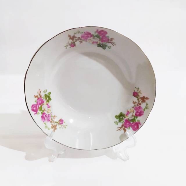 piring makan sango keramik kembang gula 6pcs