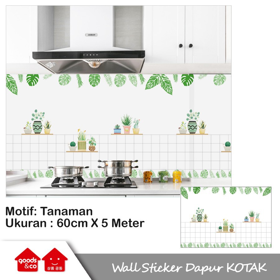 Wall Sticker Dapur 5 Meter x 60cm KOREA Waterproof Oilproof Serbaguna