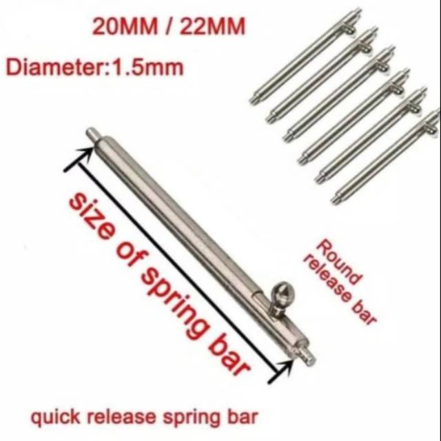 QUICK RELEASE 20mm 22 mm Spring Bar Pin Pengait Strap Jam Smart Watch