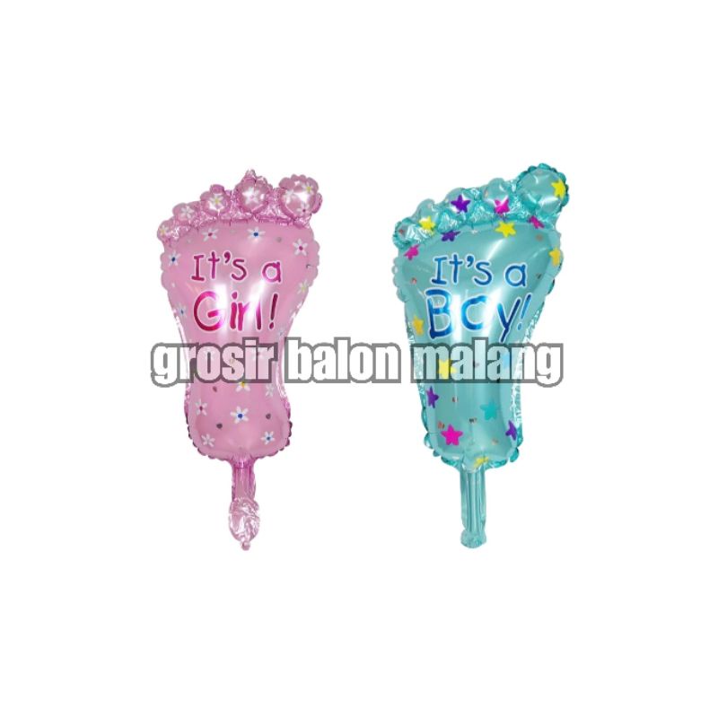 balon foil  KAKI bayi baby shower girl boy cewe cowo Mini