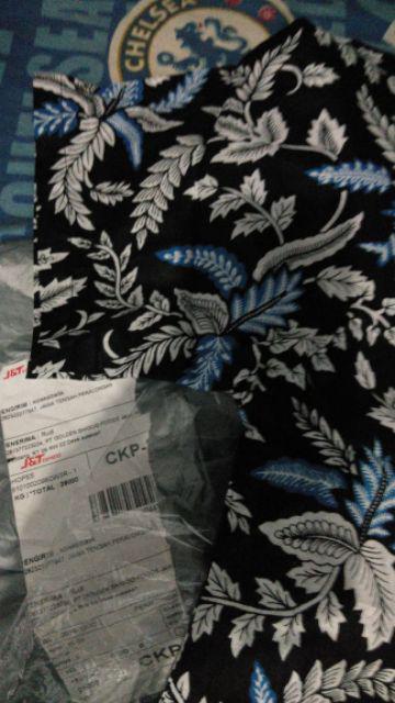 Batik Couple Seragam M L Xl Xxl Atasan Batik Wanita Pria Motif Blarak Biru