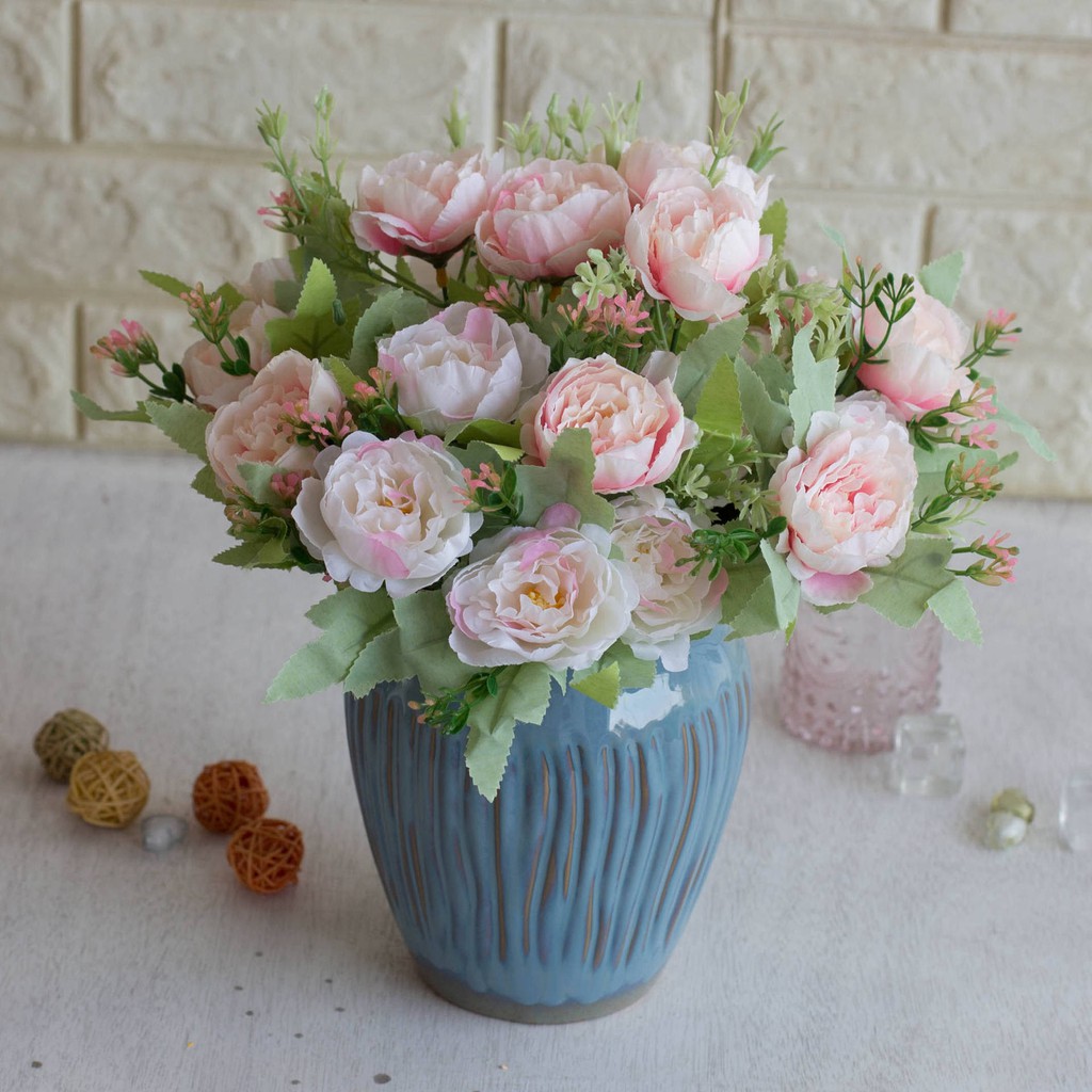 [6 Tangkai] Bunga Peony Pastel X6 / Bunga Plastik / bunga Artificial Dekorasi Buket Bunga (1 kg isi 25 pcs)