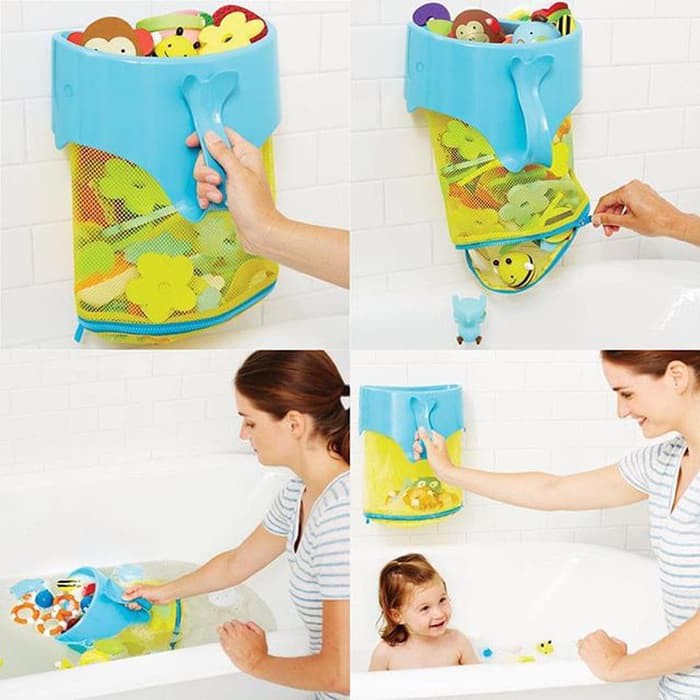 skip hop moby scoop & splash bath toy organizer