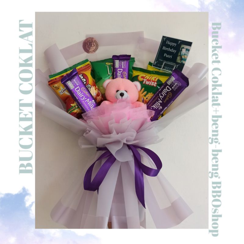 

gift buket snack buket cokelat hadiah ulang tahun wisuda bboshop