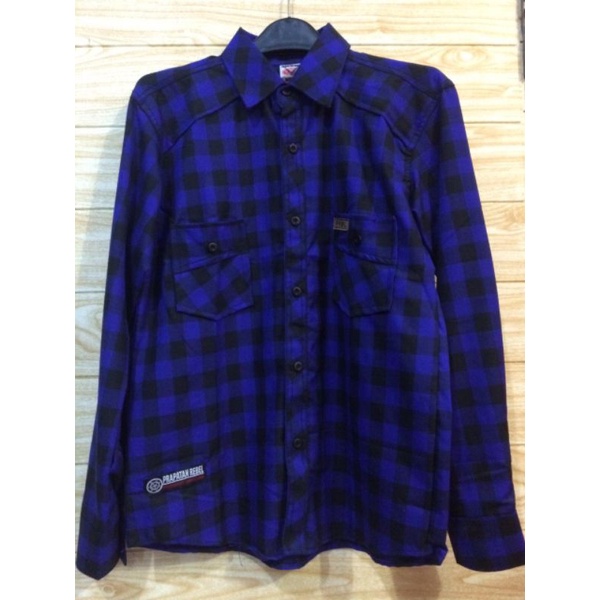 kemeja Panjang kotak prapatan rebel original