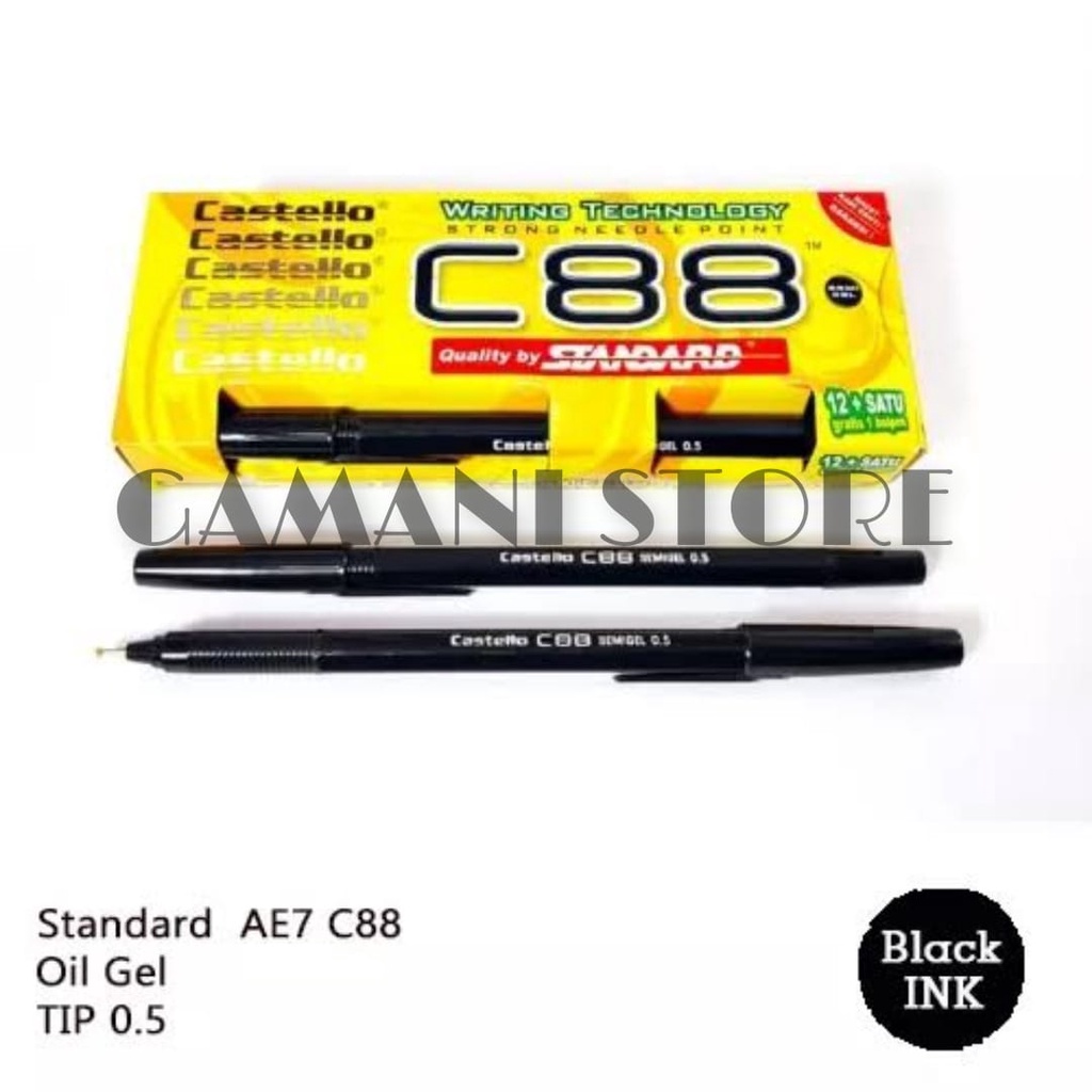 

GAMANI STORE - Standard Castello C88 Pulpen Semi Gel 0.5 - Hitam