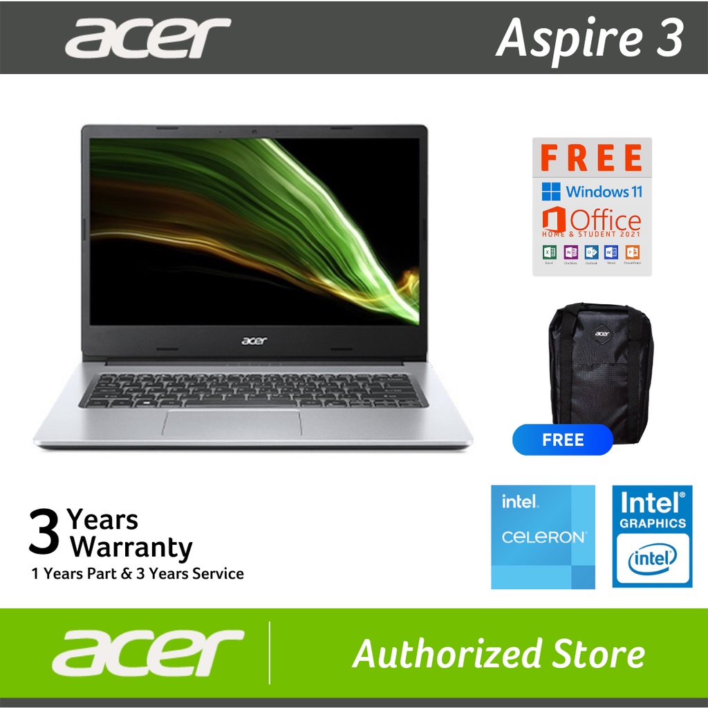 Acer Aspire 3 Slim A314-35 C91P Celeron N5100-4GB-256GB SSD-Win 11+OHS