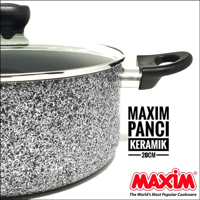 Maxim Panci Neostone Marble Ceramic Dutch Oven 20 cm 24 Cm dan Tutup Kaca  Maxim NEO24DO Neostone Dutch Oven 24 Cm