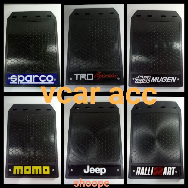 karpet lumpur mudguard roda mobil jeep sedan truk truck mpv suv bus universal lentur logo trd mugen