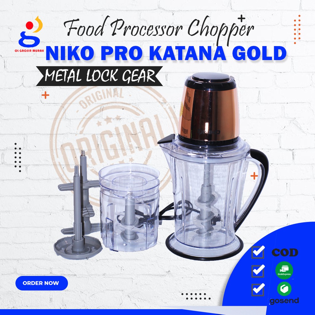 Niko Food Processor Magic Chopper Katana Pro Gold Penggiling Modern Daging Bumbu Adonan Original