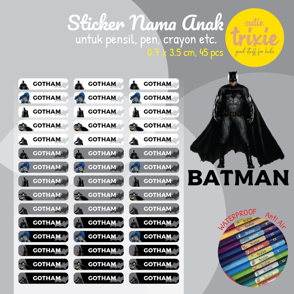 

Sticker Label Nama Pensil BATMAN