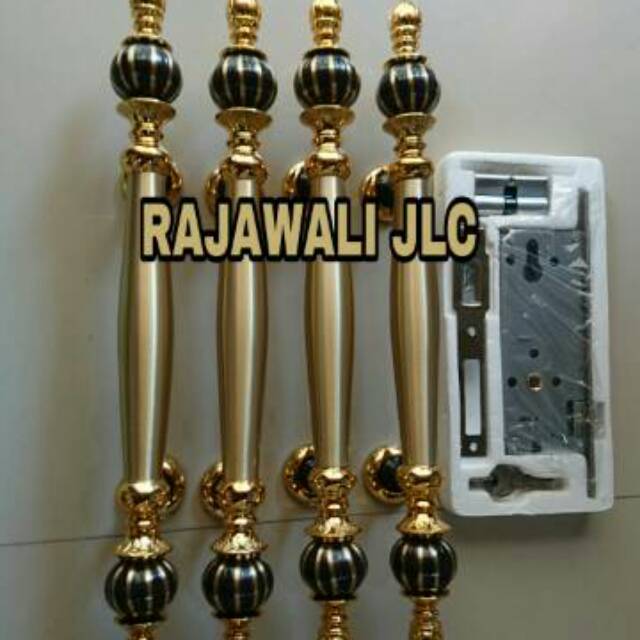Paket set kunci handle pintu kuningan antik
