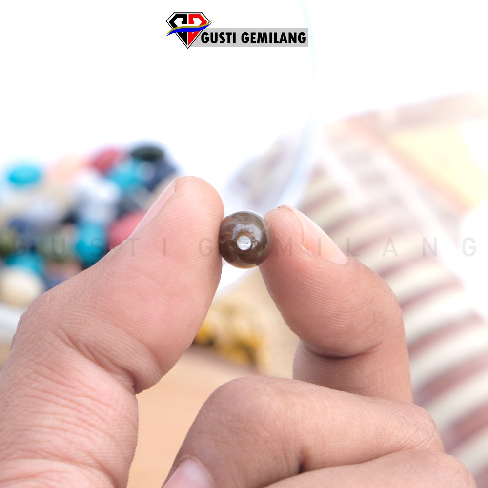 Isi 6 Marmer Bulat Oval carf wanita aksesoris wanita