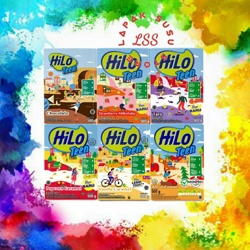 

Hilo Teen Strawberry Lkshake Taro Chocolate Popcorn Caramel Vanila Caramel Biscuit Caramel 500 Gr -