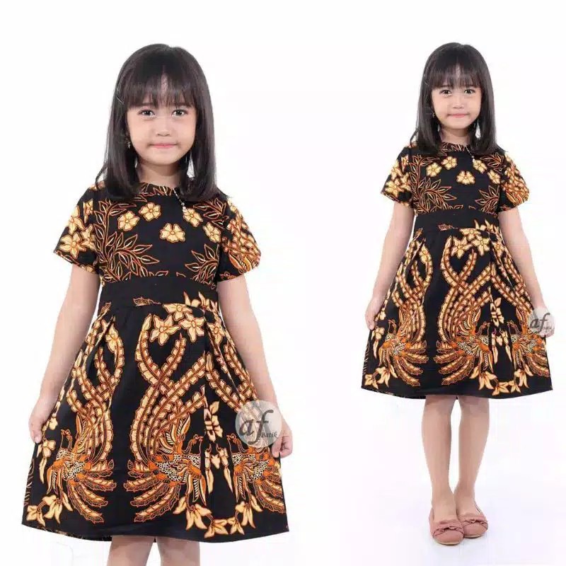 Dress Batik Anak Perempuan Umur 2-10 Tahun - Motif Batik Bervariasi - Batik Anak Harga Ecer